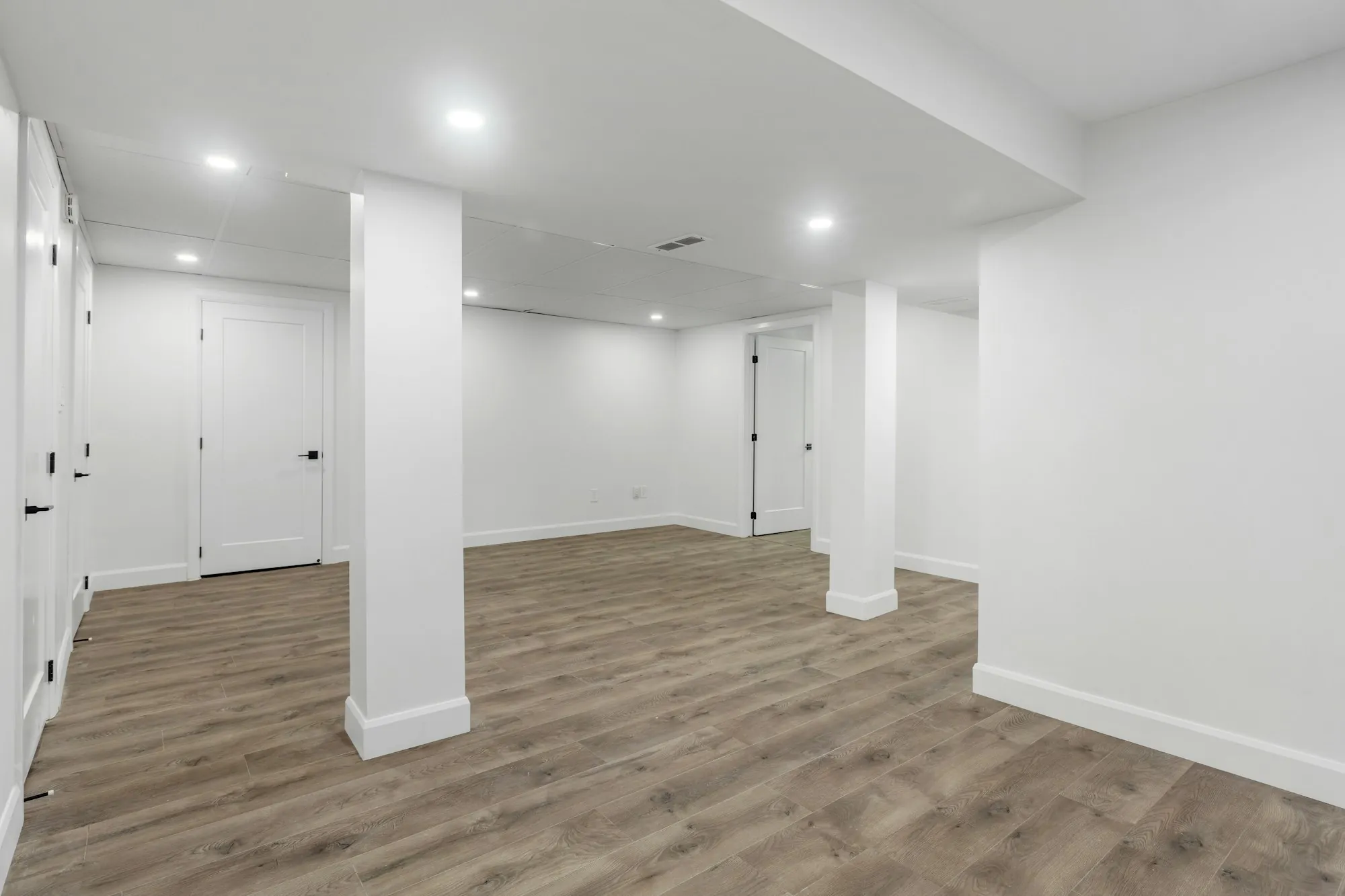 Finished basement living space