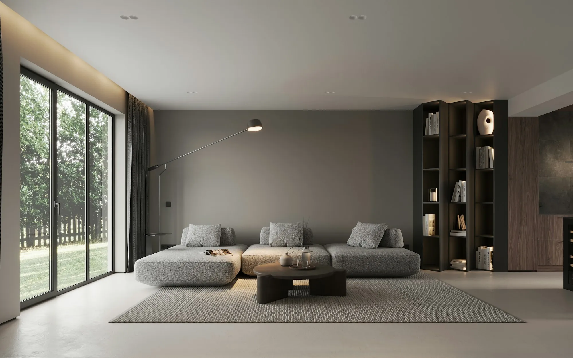 Renovated living area in a remodeled home